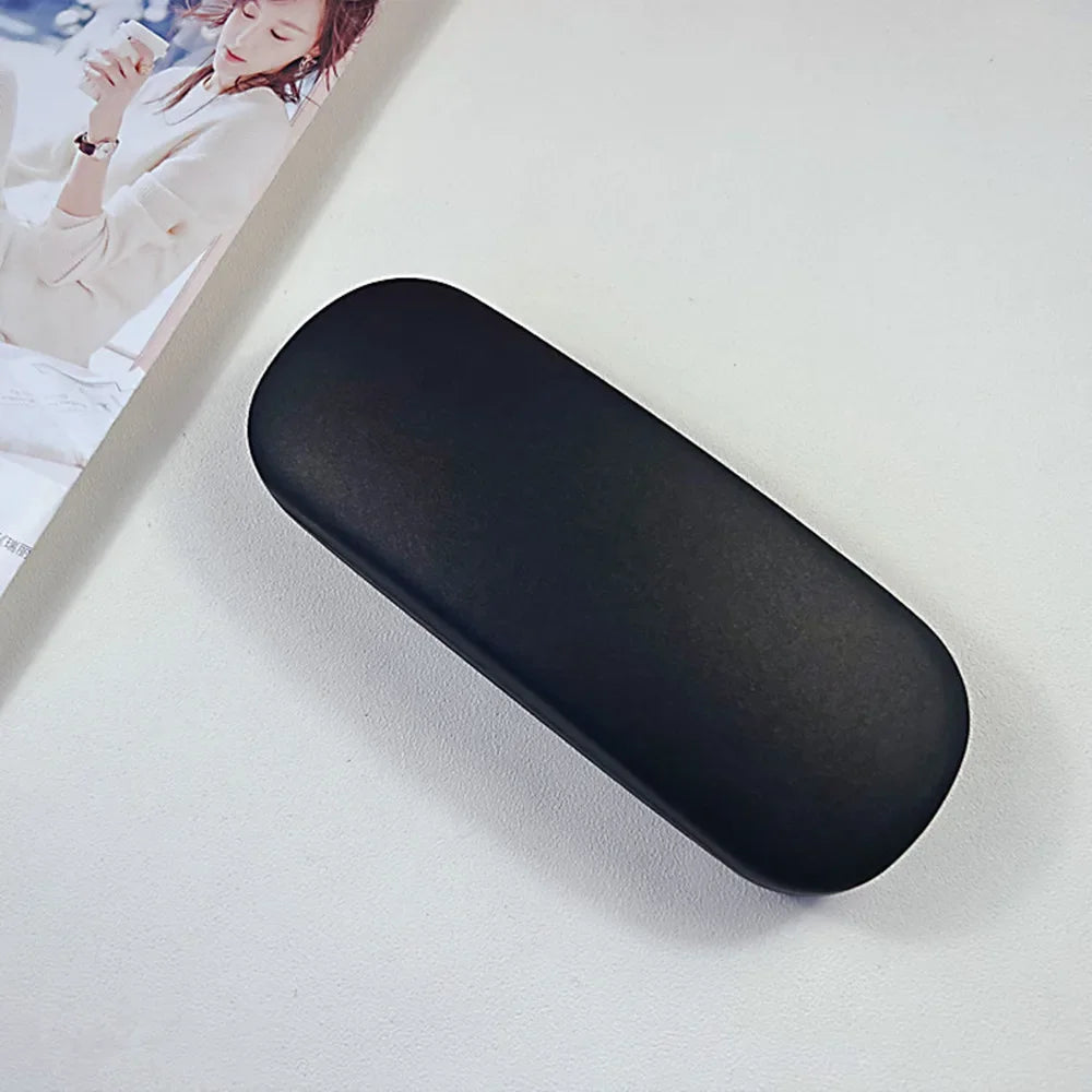 Unisex Hard Glasses Box for Men Women Reading Myopia Glasses Protector Case PU Leather Solid Color Fashion Eyewear Accessories