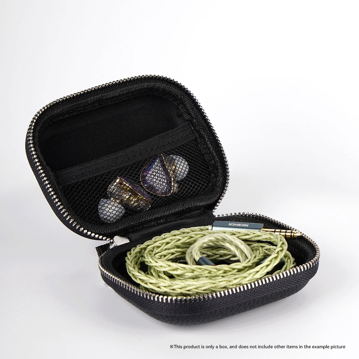 NICEHCK High Grade PU Leather Zipper Earphone Storage Box, Lightweight Protective Case for Cables IEM Accessories NX8Ti TitanX