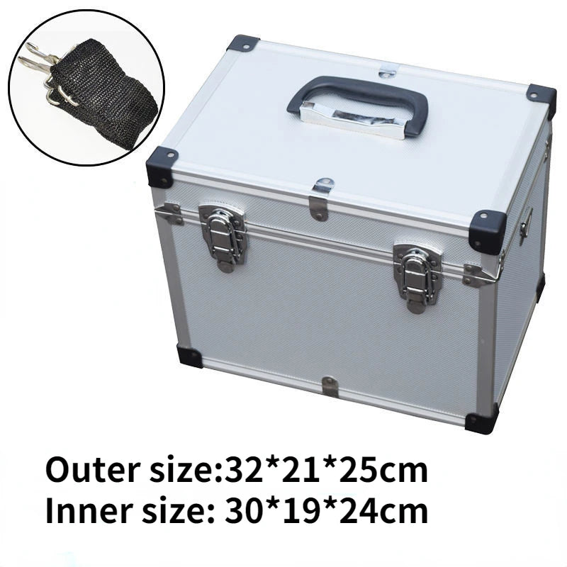 Large Aluminum Tool Box Portable Safety Equipment Toolbox Instrument Case Hardware Storage Box Suitcase with Shoulder Strap