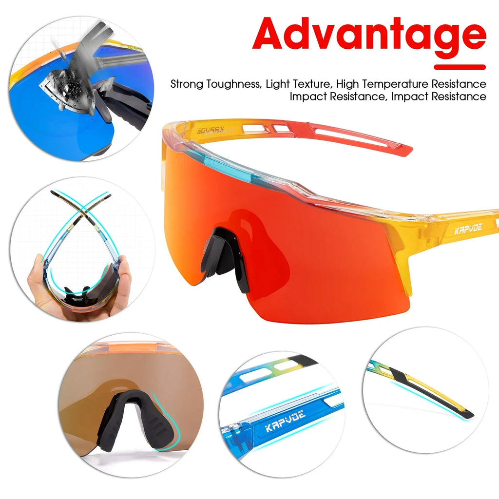 Kapvoe Kids Hiking Eyewear Cycling Sunglasses Aged 8-15 Baseball Running Children Glasses UV400 Sports Riding Bicycle Glasses