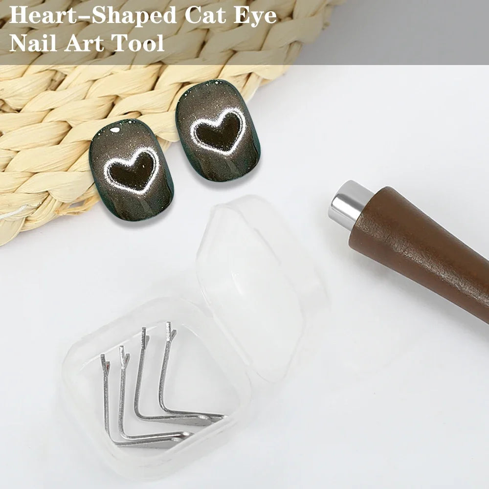 Heart Shaped Cat Eye Magnet Set Y Shaped Cat Eye Nail Art Tool Use With Magnet And Cat Eye Gel Polish DIY Nail Accessories