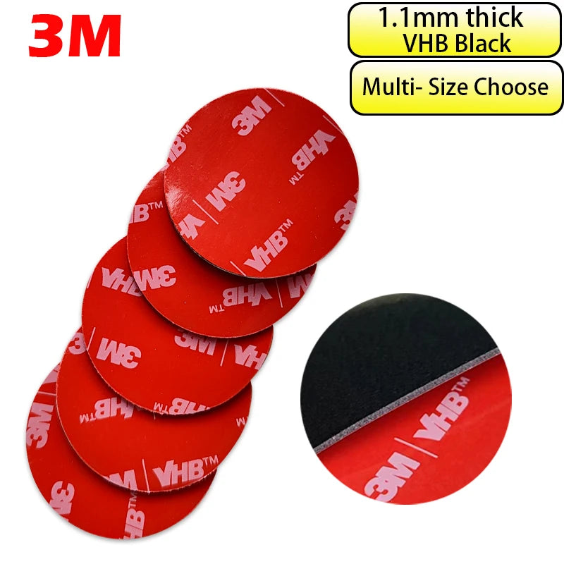 3M VHB Self Adhesive Sticker Sticky Pad Mounts Pads for Dash Cam Camera 5952 Double Sided Sticker black color,10~15mm~60mm~82mm