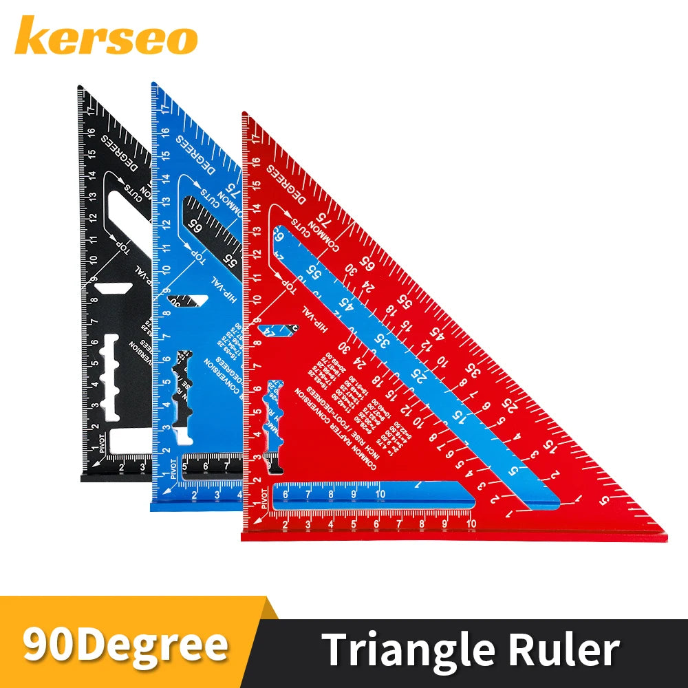 Triangle Ruler 7Inch Measurement Tool Aluminium Alloy Carpenter Set Try Square Triangular Metric Square Angle Woodworking Tools