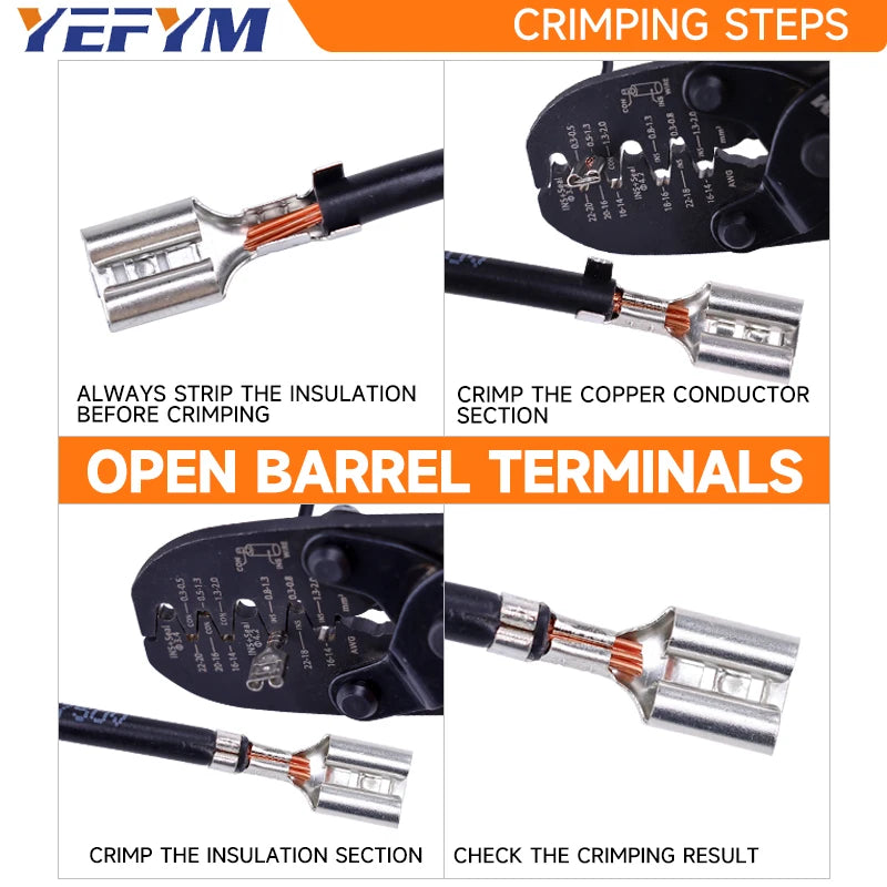 Open Barrel Terminal&Weather Pack Terminal Crimper YEJ-032BO for AWG 22-14（0.3-2mm²）Molex, Delphi, AMP/Tyco,Metri-Pack 150, 280