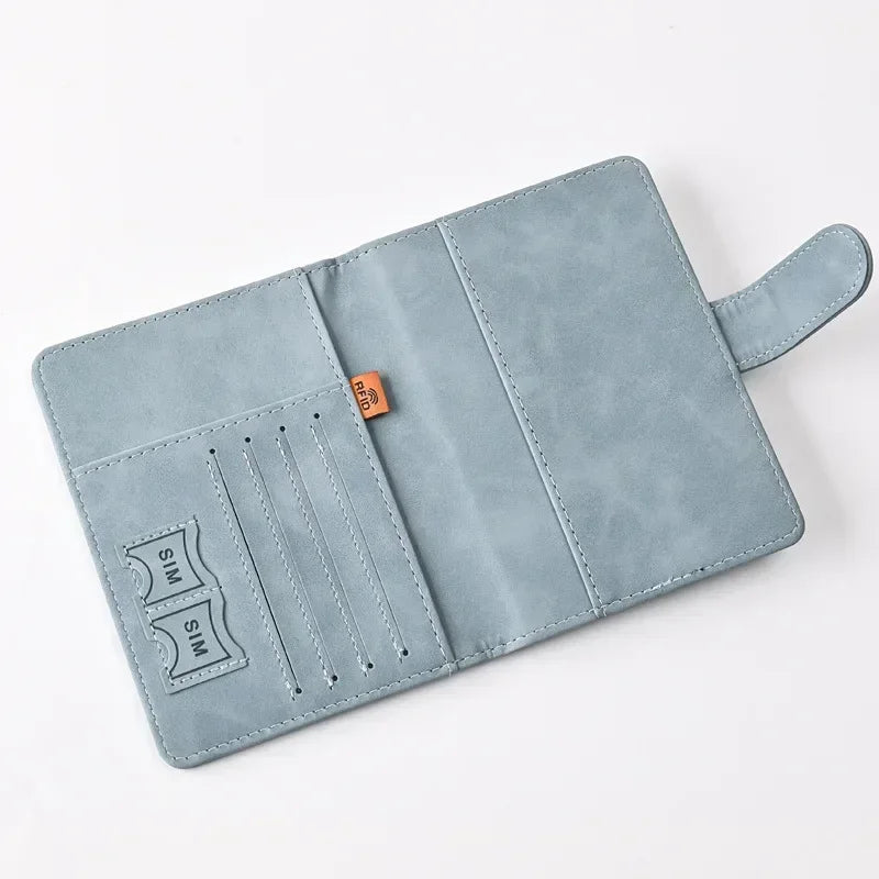 Unisex Passport Cover Women Men Passport Credit Card Holder Case PU Leather Business Card Passport Wallet Travel Purse