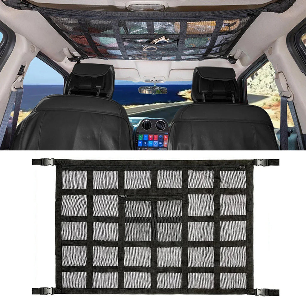 Car Camping Essentials Ceiling Cargo Net Car Ceiling Cargo Net Pocket Cargo Net For SUV Load Bearing Car Truck SUV Road Trip