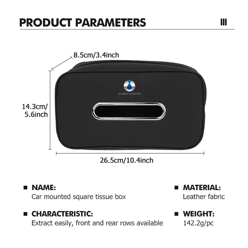 For Denza Car Tissue Holder Dashboard Backseat Paper Bag Handkerchief Box X N7 N8 D9 2018-2022