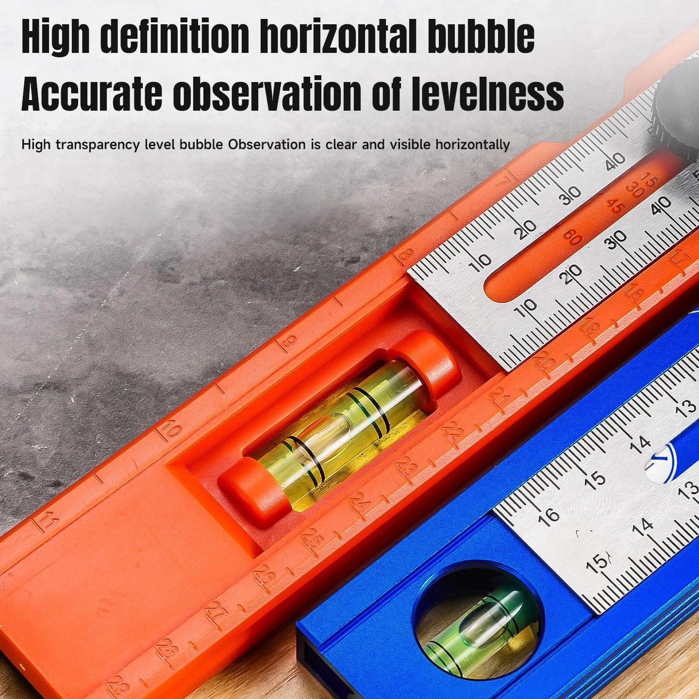 Aluminum Alloy Multiple Angled Positioning Ruler Featuring Rotating Knob High Precise Bubble Level and Limit Marker