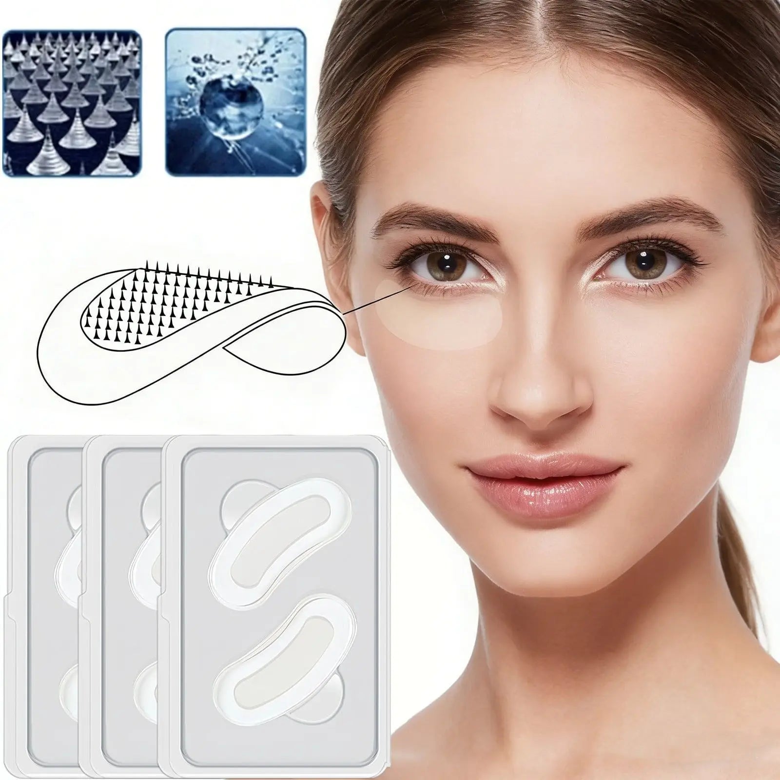6/4/2 Tablets of Hyaluronic Acid Microneedle Eye Mask Containing Retinol, Suitable for Deep Hydration of the Eyes and Face