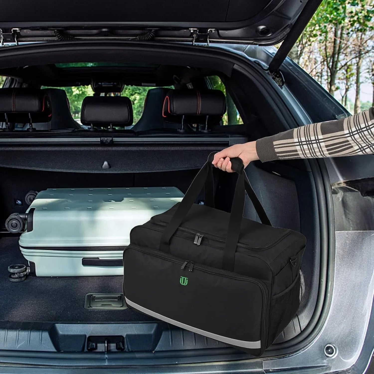 Large Car Detailing Bag, Cleaning Caddy for Auto Detailing Supplies, Car Cleaning Storage Trunk Organizer for Polisher and Vehic