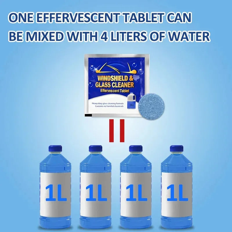 10/20/30/40/50/100pcs Car Windshield Glass Solid Cleaner Windscreen Wiper Effervescent Tablets Toilet Cleaning Car Accessories