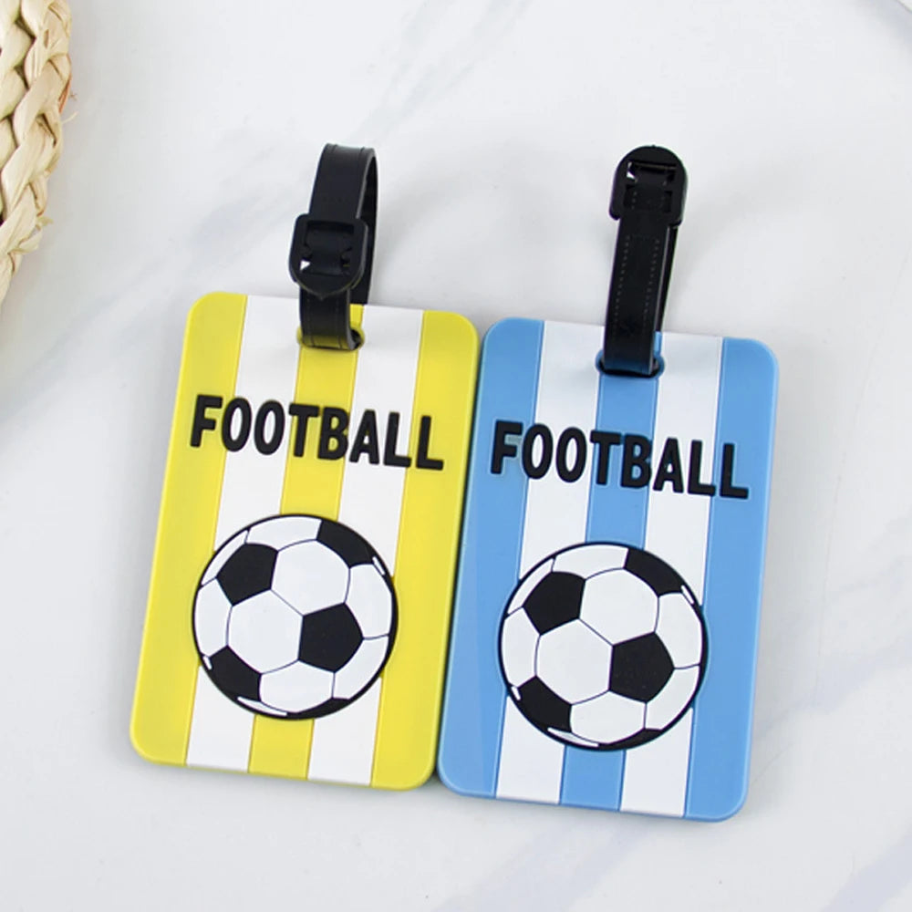1PC New Football PVC Travel Luggage Tag Women Men Boarding Pass Luggage Tags Suitcase Tags Name ID Address Lable Luggage Label