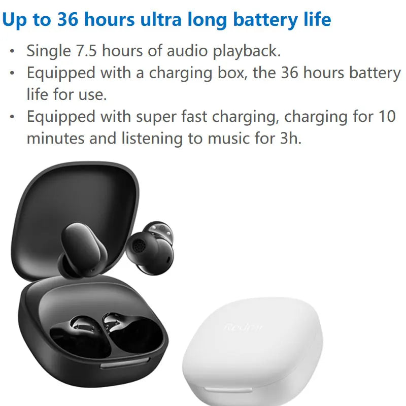 Global Version Redmi buds 6 Play Earphone 10mm Dynamic Driver AI noise cancellation for calls Bluetooth 5.4 TWS Headphone