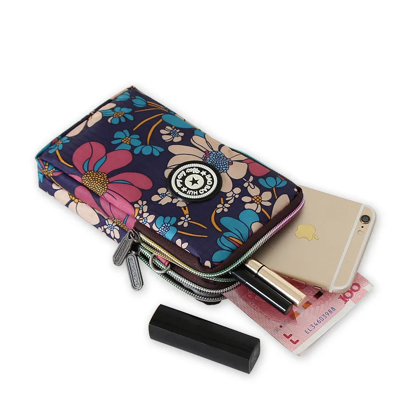 Casual Small Women Shoulder Bag Crossbody Zipper Mobile Phone Bag Lady  Multifunction Handbag Female Wrist Bag Purse Women Pouch