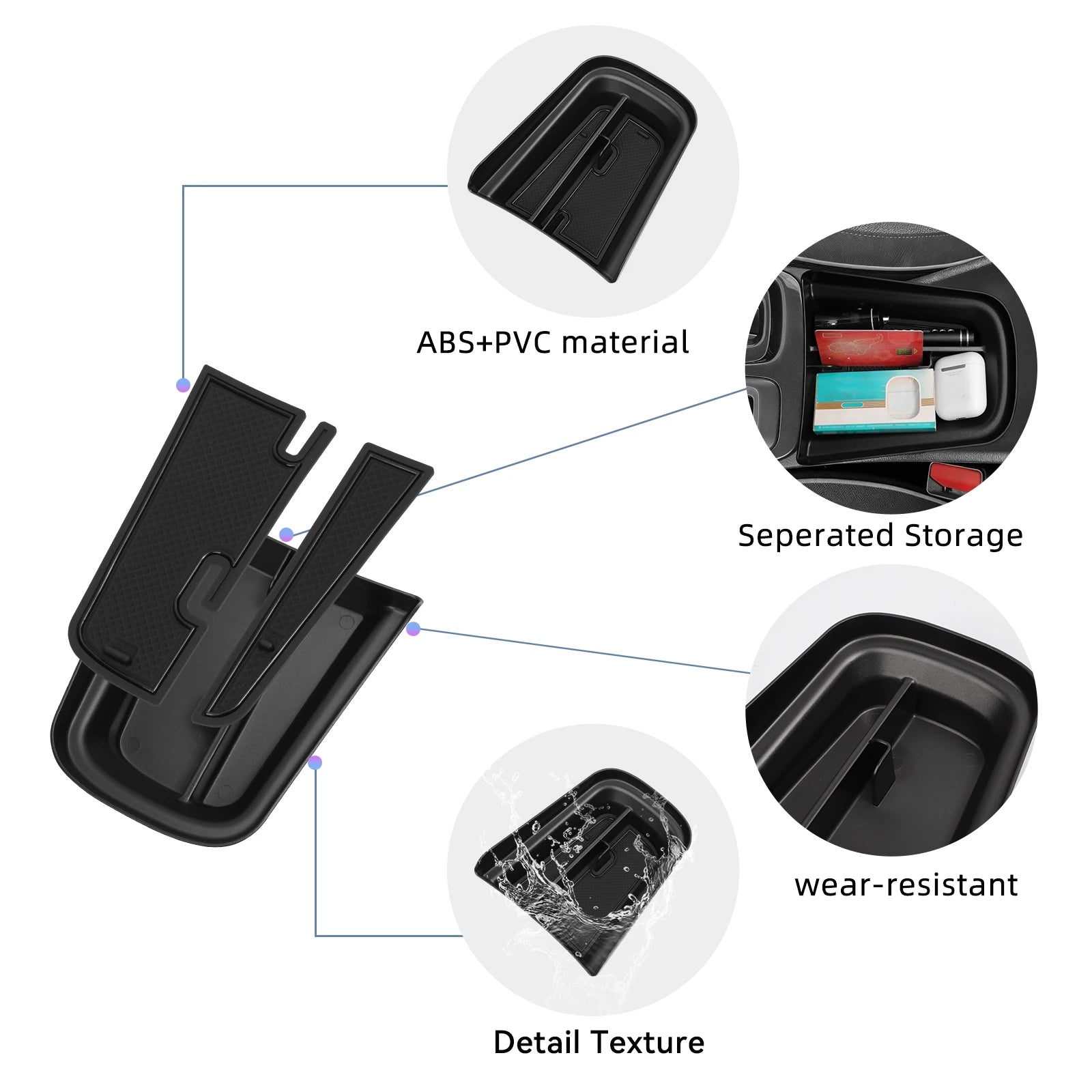 for Chevy Chevrolet Trailblazer 2021-2025 Center Console Armrest Storage Box Hideen Tray Organizer Auto Interior Accessories Bla