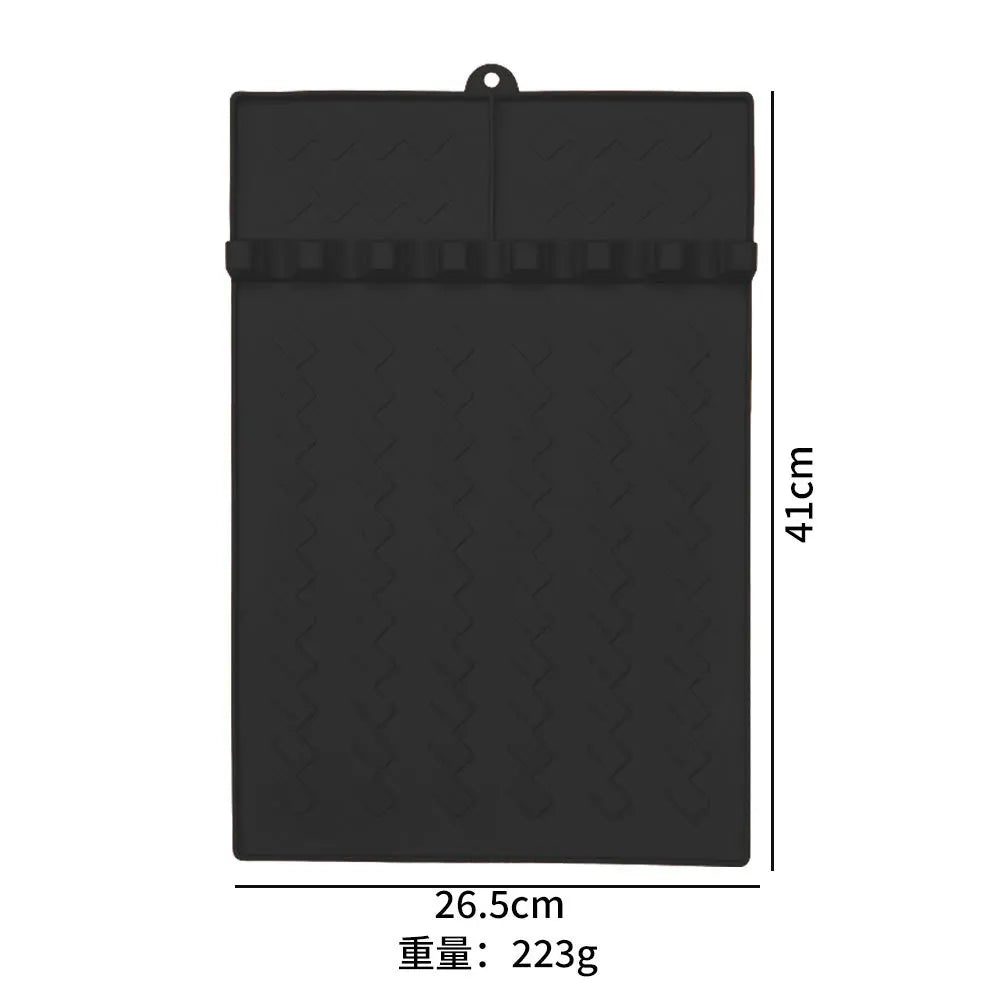Silicone BBQ Grill Side Burner Mat Utensil Rest Holder Heat Resistant Countertop Drip Tray Outdoor Grilling Tool Accessories