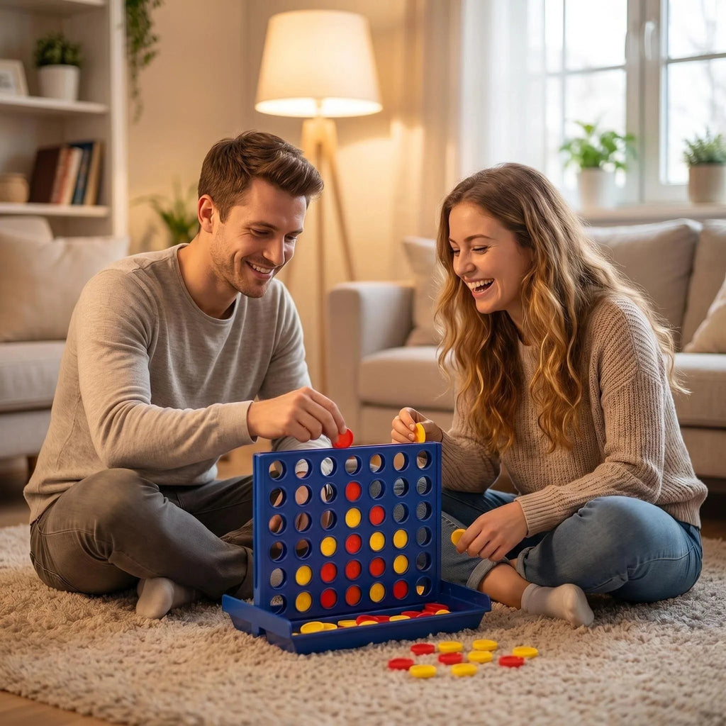 1PCS 2-in-1 Connect Four & Tic-Tac-Toe 3D Board Game, Portable Board Game Toy, Tabletop Game, Travel Mini Chess Toy, Foldable Co