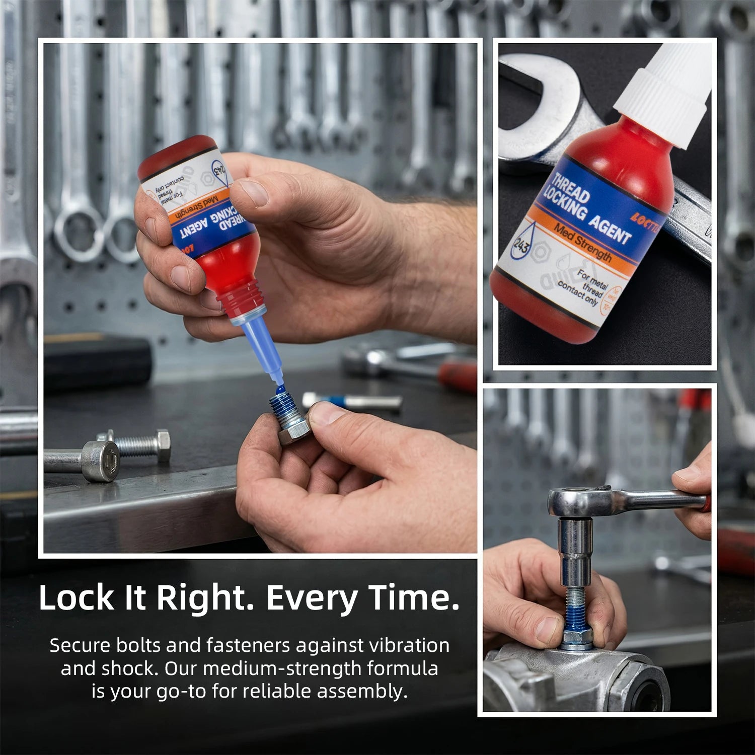 243 10ml/0.34oz Strong Thread Locking Adhesive High Temperature Anaerobic Adhesive Suitable For Automotive Machinery locking