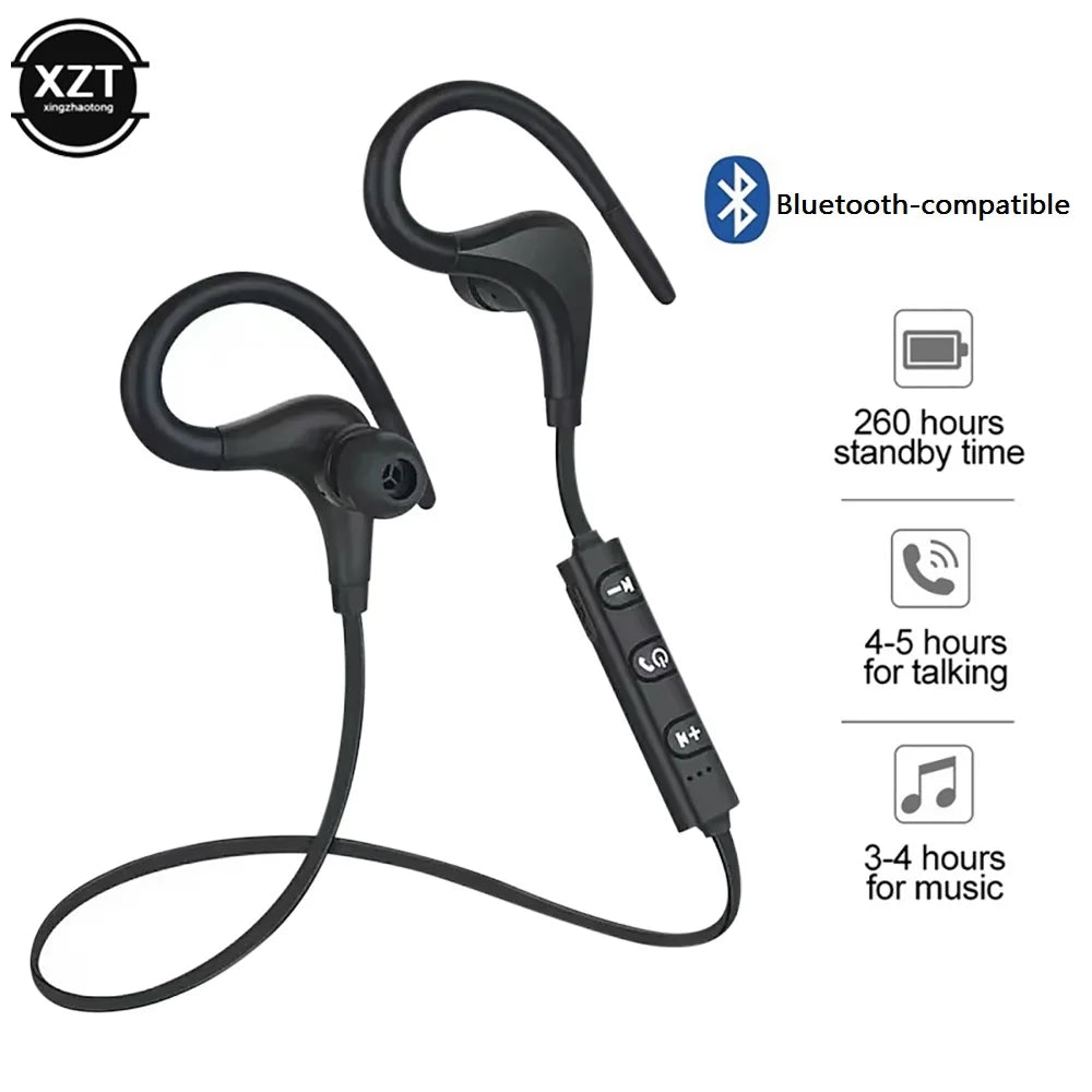 Wireless Bluetooth-Compatible Sports Headset Running Stereo Music earphones Universal Mini Ear-Hanging Ear-Hooks Headphones HIFI