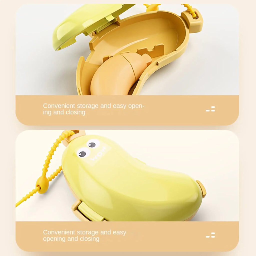 Banana Shaped Silicone Travel Toothbrush Holder Built-in Toothpaste Dispenser Portable Dustproof Toothbrush Storage Case
