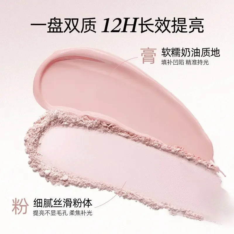 Little Ondine Cosmetics Double Effec Combination High Gloss Powder Blusher Plate Facial Repair Multi-purpose Brighten Makeup