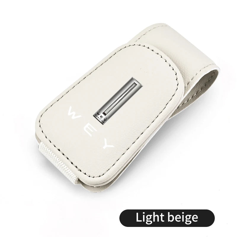 For WEY Car Visor Glasses Clip Leather Hidden Card Slot Organizer Tank 300 VV6 VV5 VV7 GT Mocha Splash Guard Mudguards