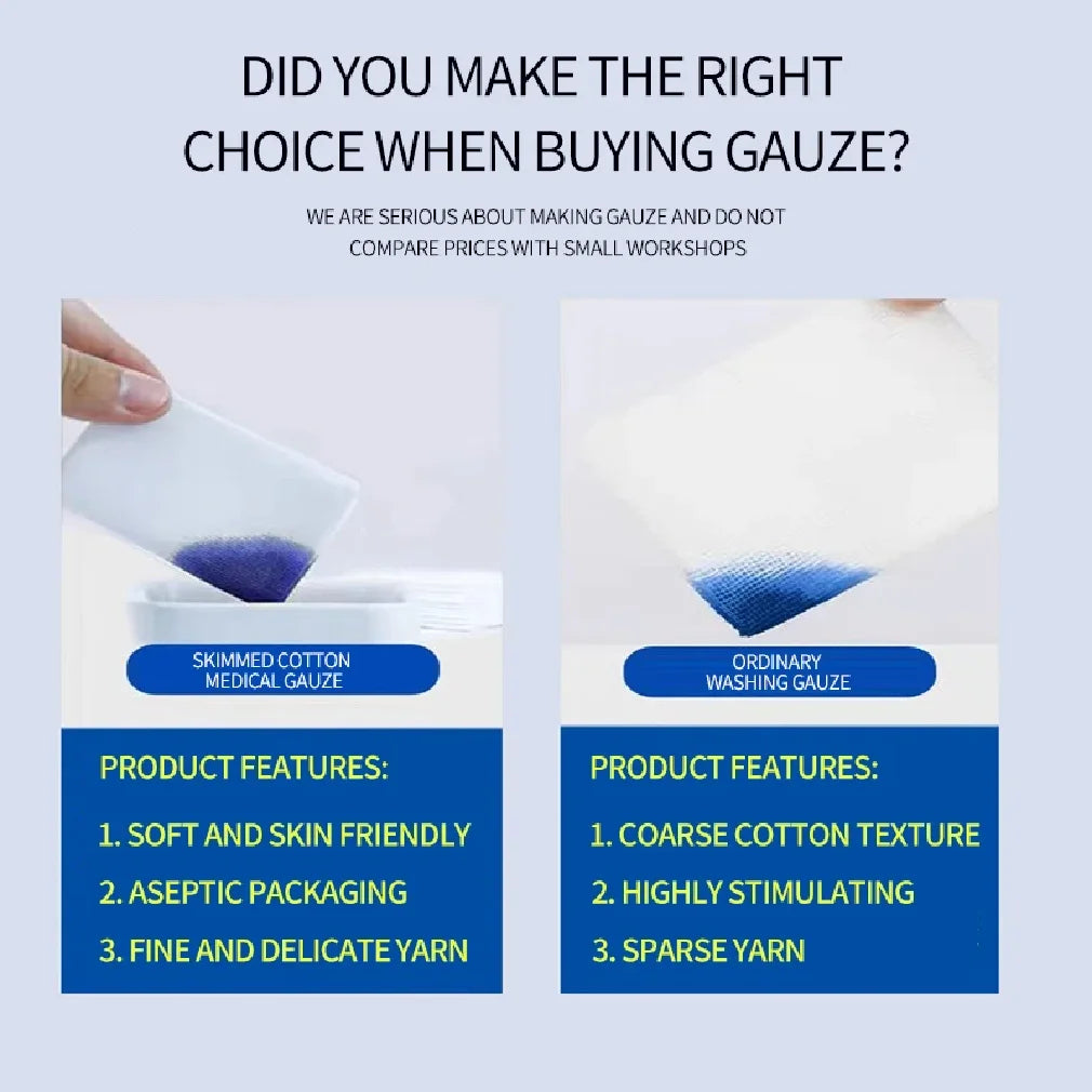400pcs Sterile Medical Gauze Block Wound Dressing Combat Hemostatic Sterile Medical Gauze Pad Sterile Wound Care Supplies