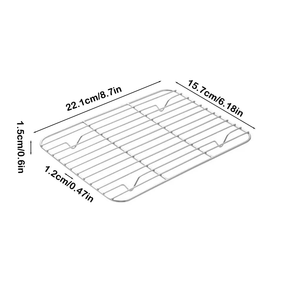 New Stainless Steel Cooling Rack Dense Wires Smooth Edge Baking Rack Easy to Clean Barbecue Cooking Mesh Shelf Drying