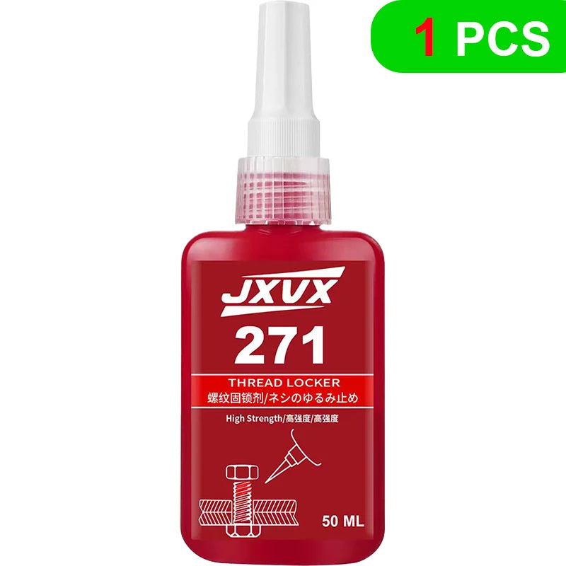 Threadlocker 271 Red Anaerobic Adhesive Threadlocking Compound (Equivalent to Loctitl) Vibration-Resistant Anti-Loosening Sealant High-Strength, High-Temperature Resistant