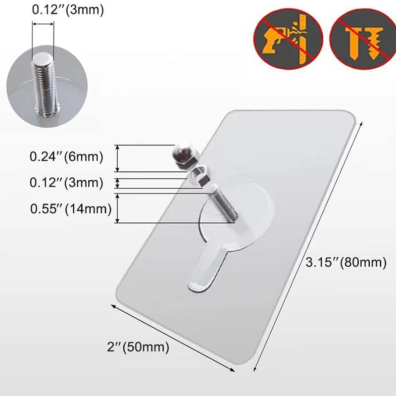 10Pcs Adhesive Nails Wall Hooks Strong Poster Screw Stickers Wall Hook Seamless Wall Hook Hangers For Kitchen Bathroom