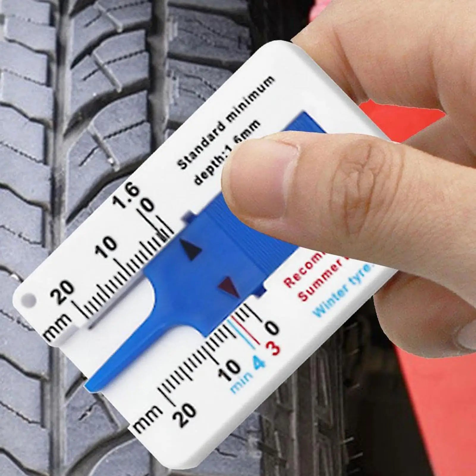 0-20MM Tyre Tread Depth Depthometer Gauge Calipers Plastic Tread Ruler Car Wheel Tire depth gauge Tire Wheel Measure for Cars