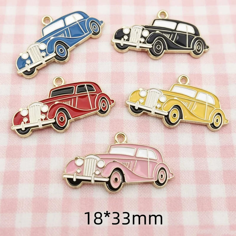 10pcs Car Pendant DIY Jewelry Accessories Alloy Drip Oil Pendant Keychain Earring Pendant