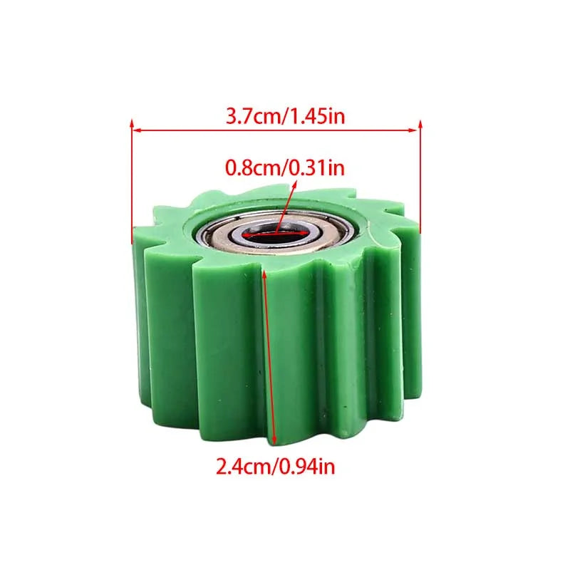 8mm green off-road motorcycle chain guide wheel, wear-resistant accessory for optimal function