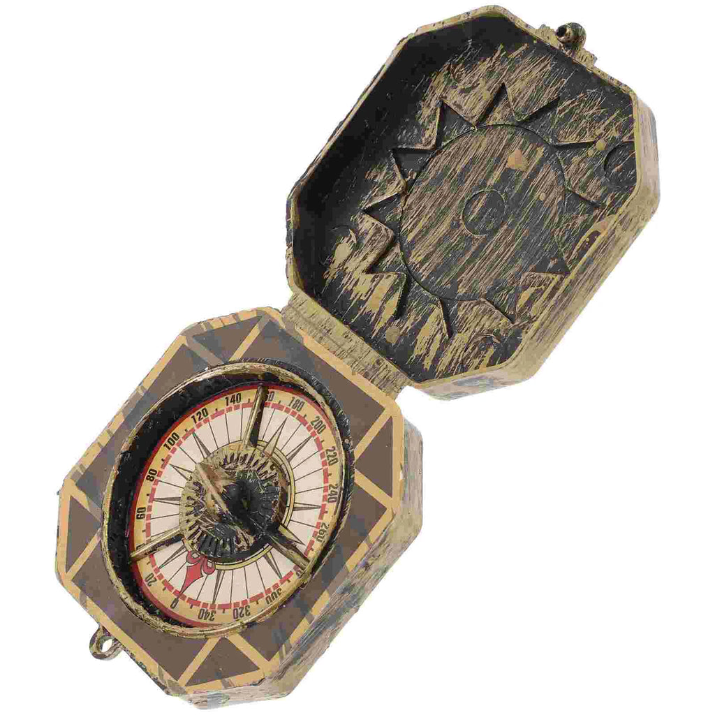 Gold Unique Toy Compass Pirate Gift Decor Navigation Instrument Halloween Christmas Camping Hiking ienteering Tool