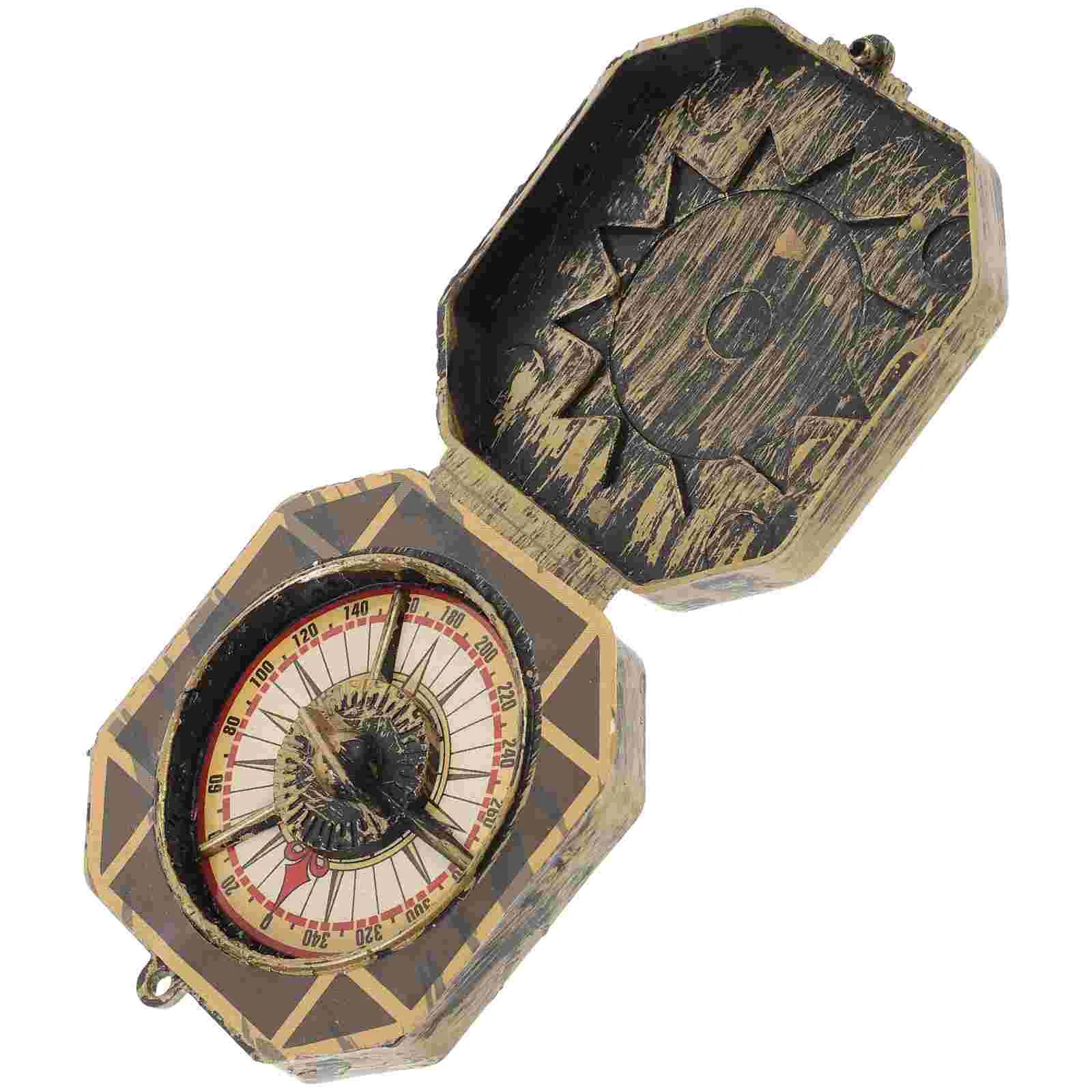 Gold Unique Toy Compass Pirate Gift Decor Navigation Instrument Halloween Christmas Camping Hiking ienteering Tool