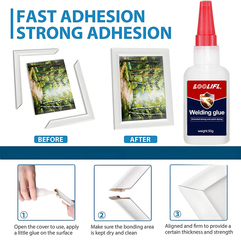 Loolifl 50g Welding High-Strength Oil-Based Glue - Universal Instant Strong Adhesive Precision Resin Ceramic Metal Glass Super Glue
