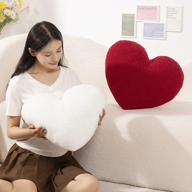35x45cm Heart Shaped Throw Pillow Super Soft Plush Seat Cushion/Back Cushions Pillows Cute Solid Love Living Room Decor Gifts