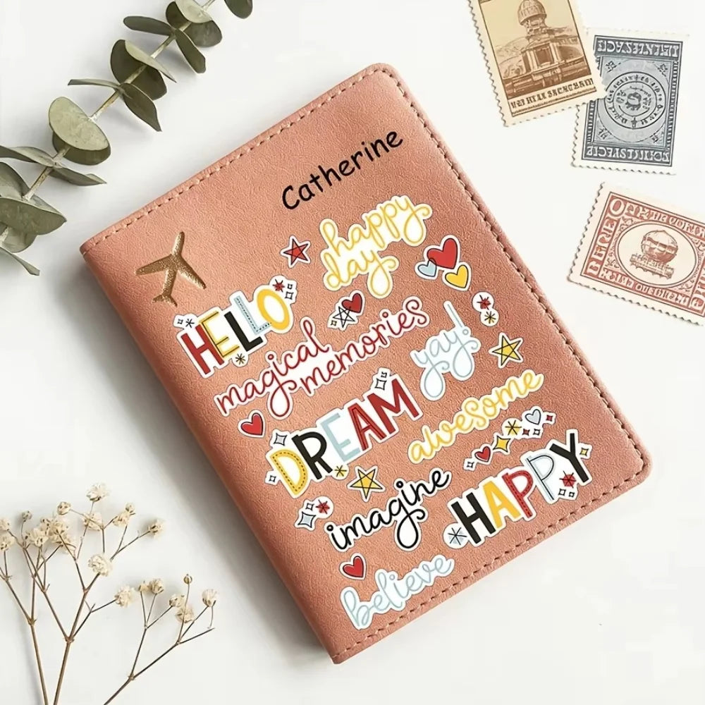 Custom Letter Name Passport Holder Lightweight Travel Wallet Unisex Fashion Document Case Ideal Travel Gift