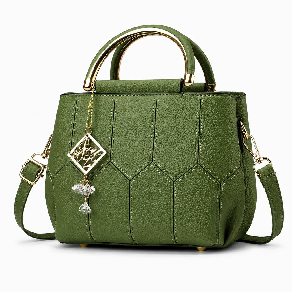 Women's High Capacity PU Tote Bag, Vintage Style Crossbody Shoulder Bag, 2 Way Carry Handbag for Work and Travel
