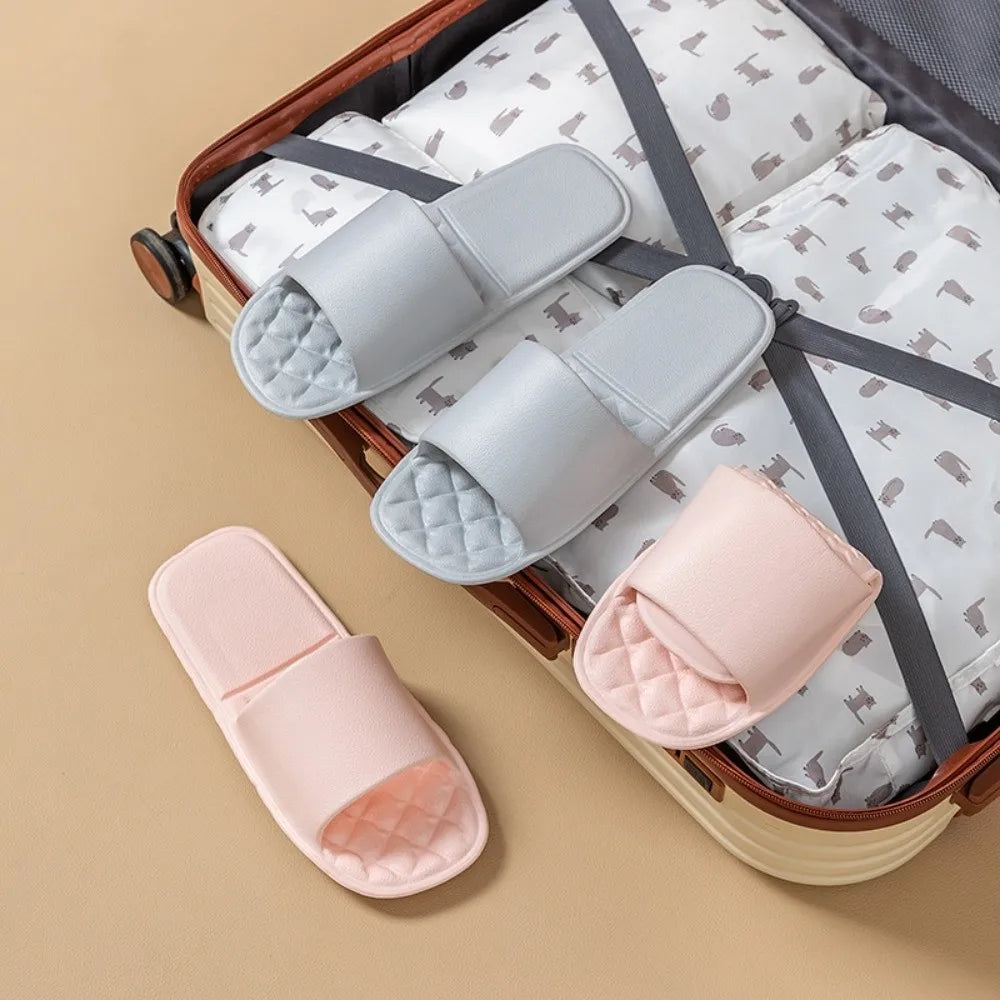 EVA Portable Folding Slippers Soft Soles Anti-Slip Foldable Travel Slippers Odor-resistant with Cushioned Sole