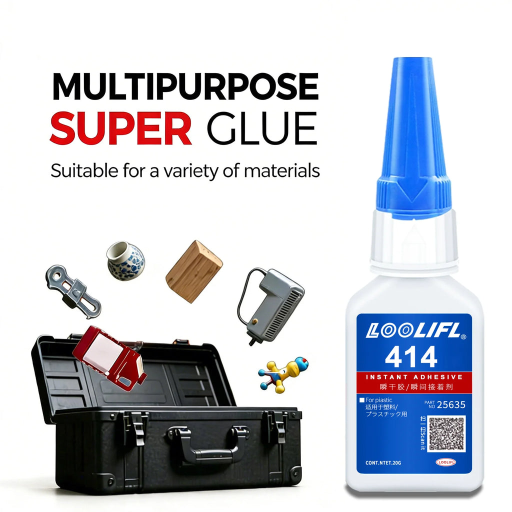 LOOLIFL 414 10Pcs 20G Super Glue Multi Purpose Strong Cyanoacrylate Adhesive For Plastic Rubber Metal Fast Setting Repair Glue