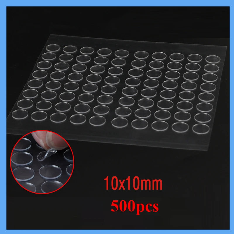 200/500pcs Clear Glue Oval Tape Double Sided Tape Adhesive Dots No Traces Doll Foot Fixed Sticker Waterproof DIY Crafts Fixing