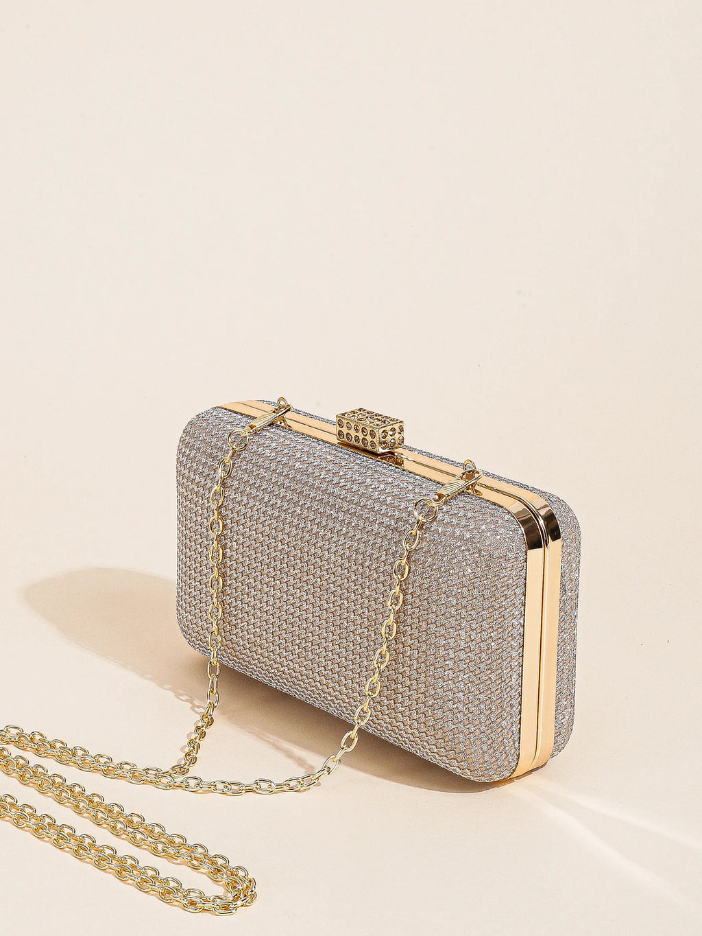 1PC Sliver Sparkling Women Evening Purses Clutch Bag，Rhinestone Formal Party Clutches， Wedding Purses  Prom Handbags