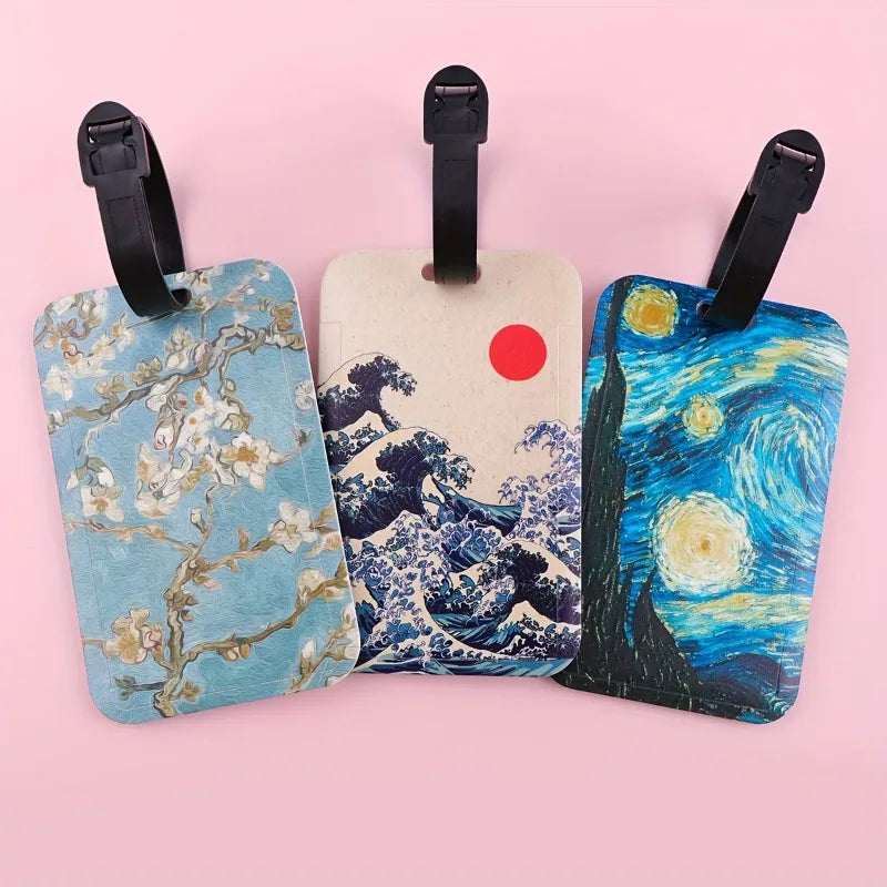 Creative Luggage Tag Inspired by Van Gogh's Art, the Perfect Travel Accessory Includes Portable ID Tag for Suitcase  Anti-Lost