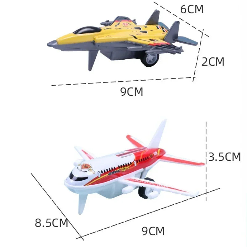 3PCS Airplane Model Fidget Toy Mini Plastic Airplane Model Pull-Back Sliding Crash-Resistant Airplane Toy Birthday Party Favor