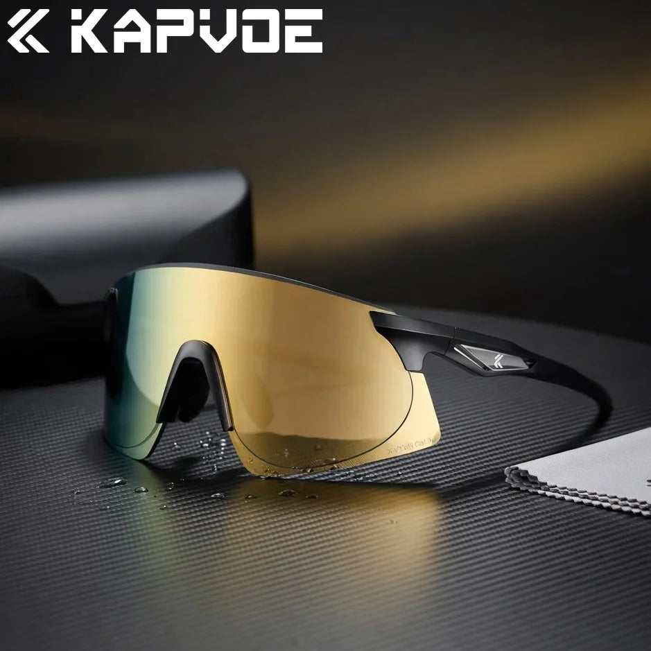 Kapvoe Photochromic Cycling Glasses Running Sunglasses MTB Riding Skating UV400 Fishing Goggles Man Woman Bike Hiking Eyewear