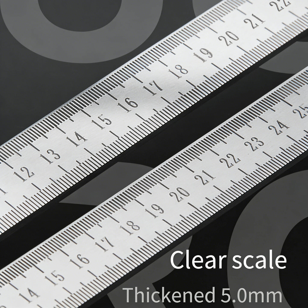 Dual-Purpose Stainless Steel Ruler -50cm / 20inch Professional Measuring Tool & Emergency Window-Breaking Lifesaver