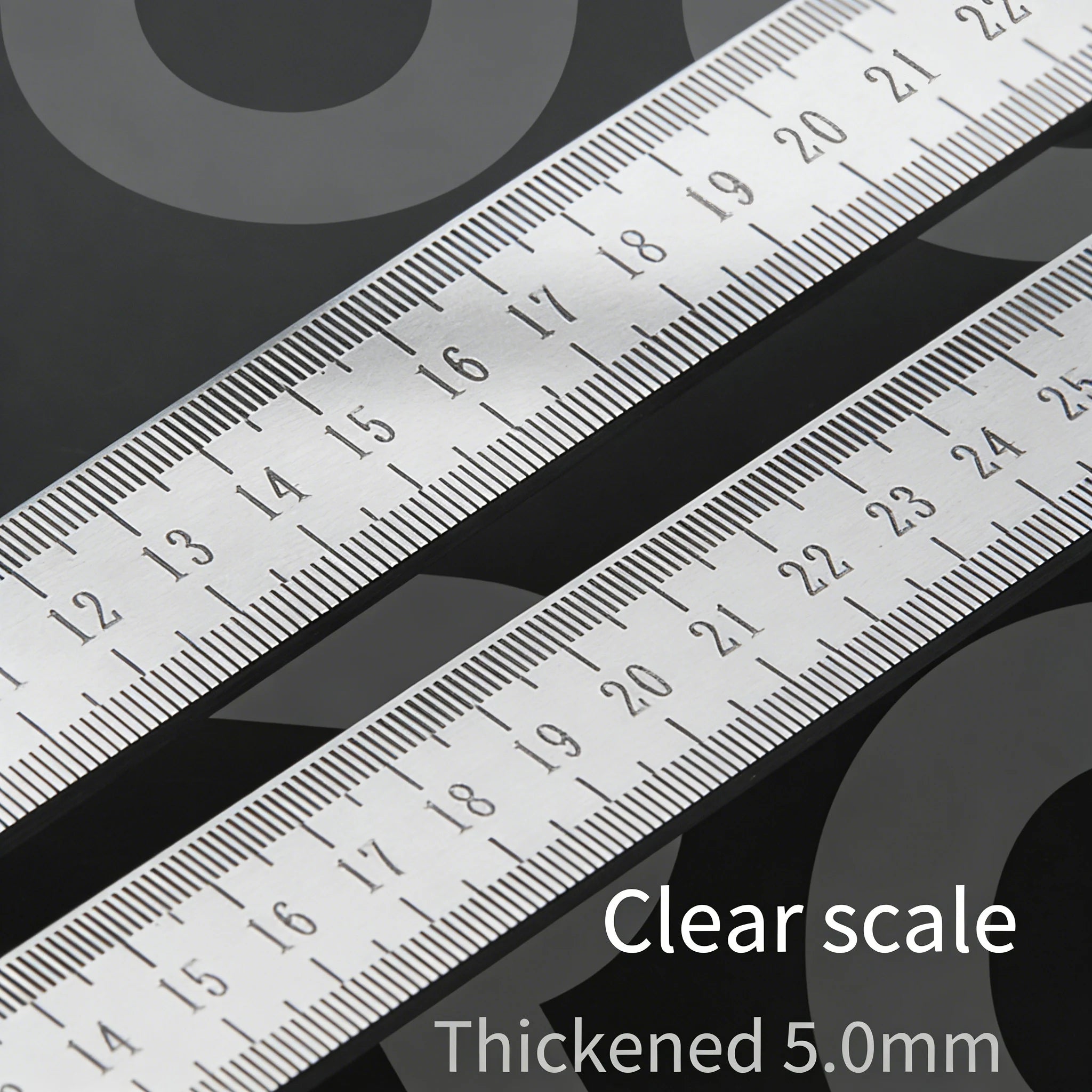 Dual-Purpose Stainless Steel Ruler -50cm / 20inch Professional Measuring Tool & Emergency Window-Breaking Lifesaver