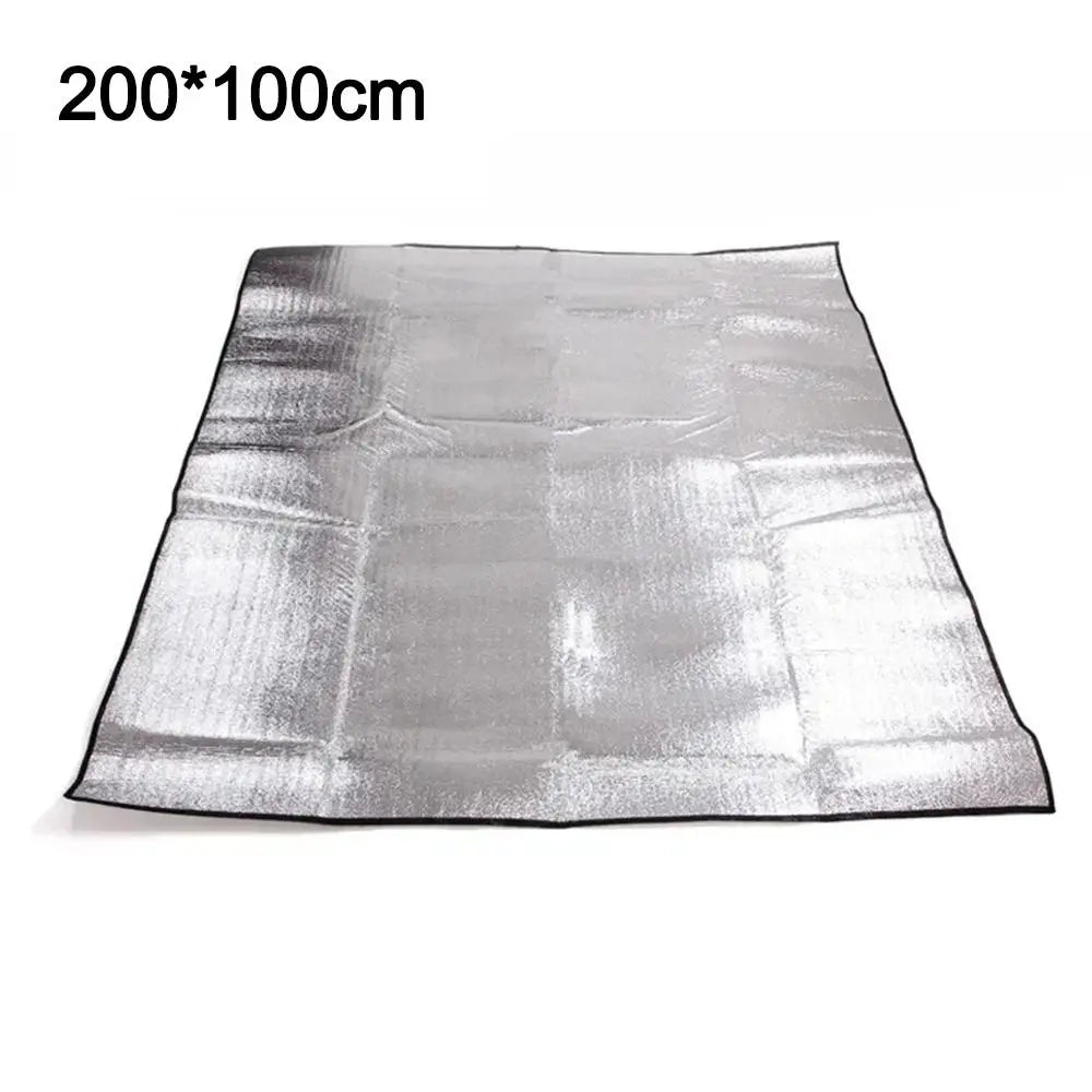 Camping Mat Foam Foil Blanket Aluminum Insulation Foam Foil Mat Sleeping Pad Thermal Outdoor Tent Footprint Reflecting Heat