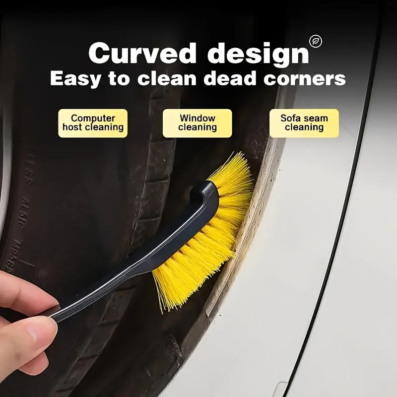 Long Handle Wheel Rim Cleaning Brush Anti Scratch Dense Bristle Deep Gap Cleaner Remove Brake Dust Auto Detailing Accessory